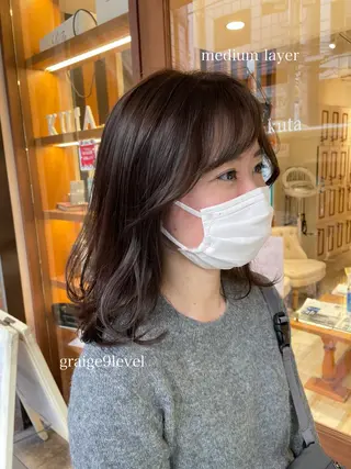 ミディアム カラー 清水 ちひろ ✄トップスタイリストのヘアスタイル