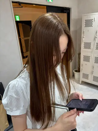 ロング カラー 🤎ᩚ暖色ブラウン りょうか🧸横浜のヘアスタイル