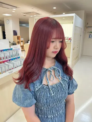セミロング カラー 暖色/ブリーチカラー 🎀 M i k uのヘアスタイル