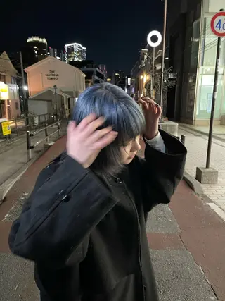 ミディアム カラー メンズカット パーマ[佐橋]のヘアスタイル