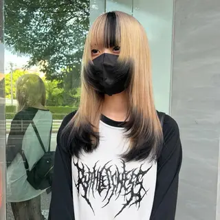 セミロング カラー qpula misuzuのヘアスタイル