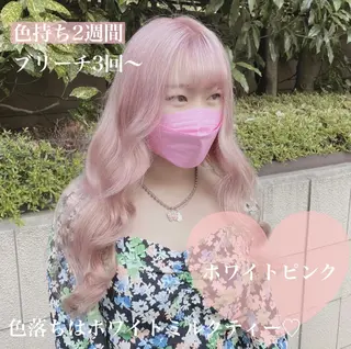 ロング カラー ヘアアレンジ メンズ キッズ マツエク・マツパ ブリーチの髪様 MASATOのヘアスタイル