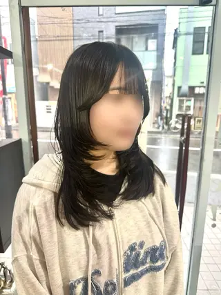 セミロング 縮毛矯正／ダブル カラー／はづき☘️のヘアスタイル