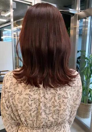 ミディアム カラー 透明感カラー✂︎ /縮毛矯正/YUKAのヘアスタイル