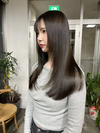 セミロング 荒川泰輝/オリーブ カラー/透明感カラーのヘアスタイル
