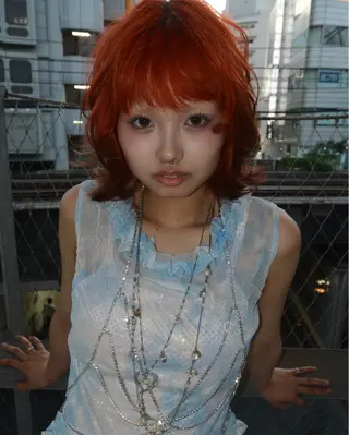 ショート カラー ヘアアレンジ minto/ パーマモデル募集中のヘアスタイル
