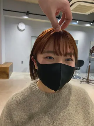 ミディアム カラー パーマ ボブパーマコテ巻き風 パーマNo1深江秀平のヘアスタイル