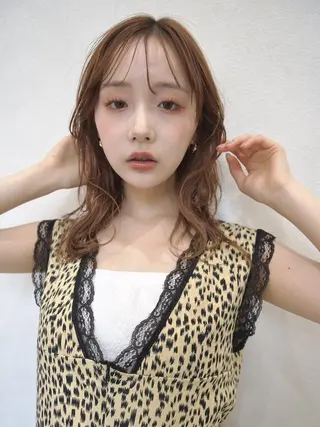 ミディアム パーマ keshiki 大名のヘアスタイル