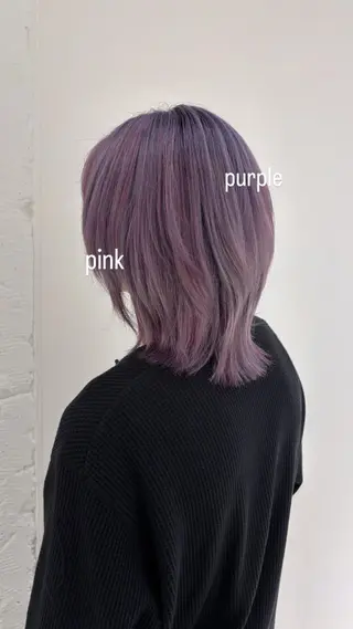 セミロング カラー メンズ 🍓ハイトーンカラー 🎀nene🍓のヘアスタイル