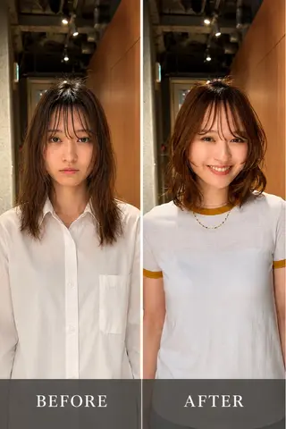 ミディアム 石川 修一のヘアスタイル
