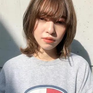 ミディアム カラー パーマ KONOMI スタイリストのヘアスタイル