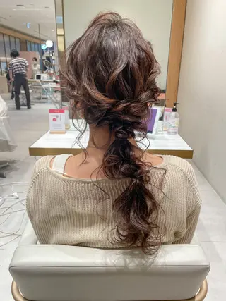 ヘアアレンジ レイヤーカット/透明 感カラー🐬永井瑠栞のヘアスタイル