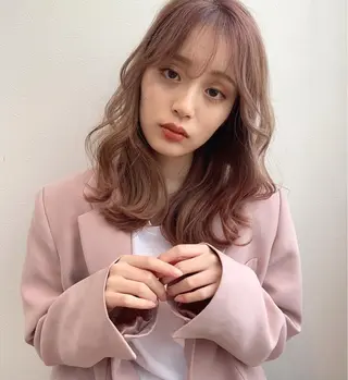 ミディアム カラー 透明感カラー✂︎ /縮毛矯正/YUKAのヘアスタイル