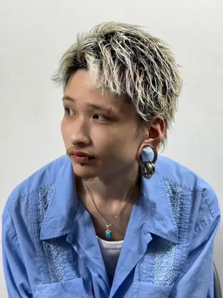 ショート カラー メンズ フェード×パーマ 🌟れな🌟のヘアスタイル