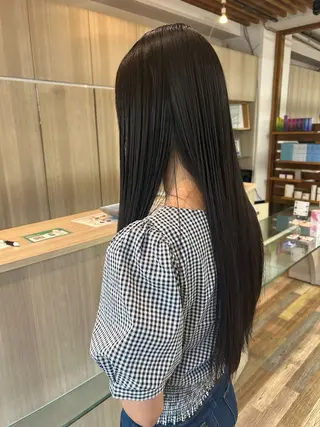 ロング 志賀 輝/ハイライト /縮毛矯正/髪質改善のヘアスタイル