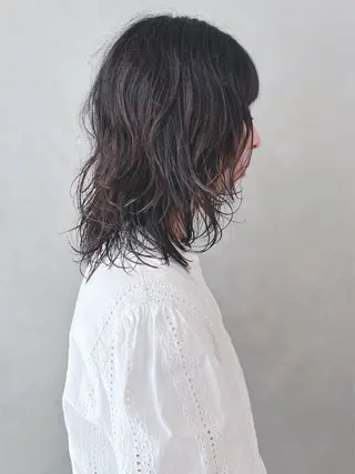 ミディアム パーマ ボブ/ゆるふわ ボブパーマ/とういのヘアスタイル