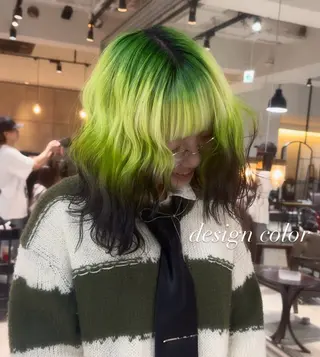 ミディアム カラー 💜ハイトーン💛 マジカルかいちゃんのヘアスタイル