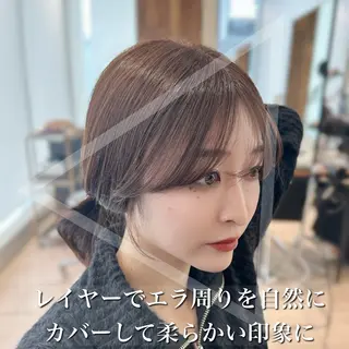 セミロング 🎀大竹美侑/顔まわ りカット/レイヤーのヘアスタイル