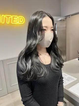ロング カラー パーマ ヘアアレンジ メンズ 上品＆韓国風 🥀海心🥀のヘアスタイル