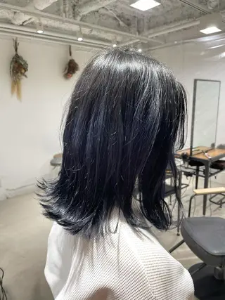 ミディアム 暖色カラー🍊 ボブ🌿顔周りcutのヘアスタイル