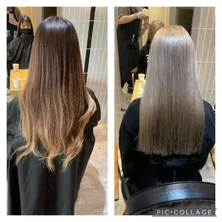 ロング 複雑履歴に対応ブリー チ無しダブルカラーのヘアスタイル