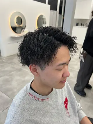 ショート パーマ メンズパーマ特化/髪 質改善艶カラー/椿原のヘアスタイル