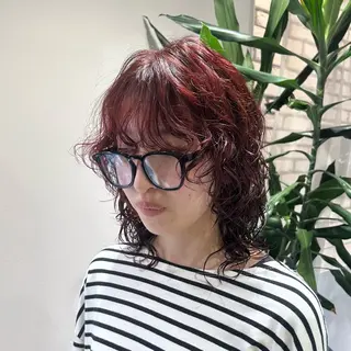 ミディアム パーマ 🤎オリーブカラー× パーマ特化💫森口のヘアスタイル