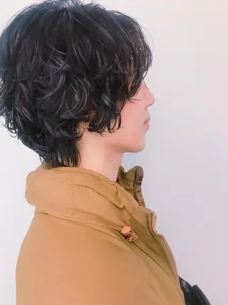 メンズ 💓パーマ，💗 レイヤーカットのヘアスタイル
