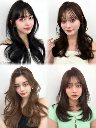 セミロング 前髪顔まわりカット 🌈中村海聖のヘアスタイル