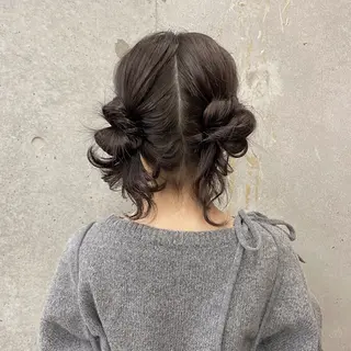 ミディアム カラー ヘアアレンジ まつ毛パーマ/ ゆうかのマツエク・マツパデザイン