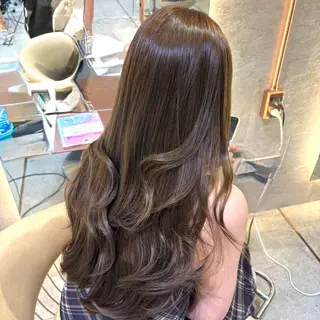 セミロング カラー 顔周りカット/透明感 カラー/ゆう🤎のヘアスタイル