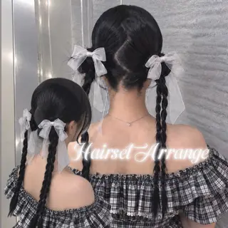 ロング ヘアアレンジ 韓国/池袋ワンカラー 🩶kaede🩶のヘアスタイル