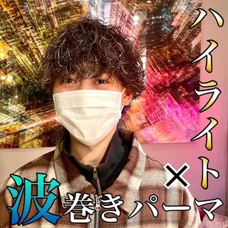 ミディアム カラー パーマ メンズ unopulir 景山 凌のヘアスタイル