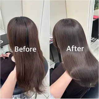 セミロング 髪質改善カラー✨ るな🕊🫧のヘアスタイル