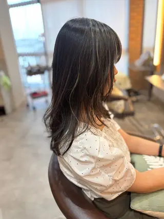 セミロング カラー ブリーチなしWカラー /酸性ストレート河本のヘアスタイル