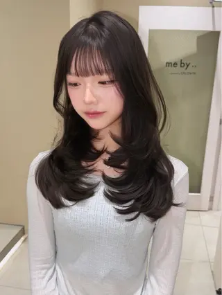 セミロング カラー ヘアアレンジ 天神レイヤーカット No.1💖マユカのヘアスタイル