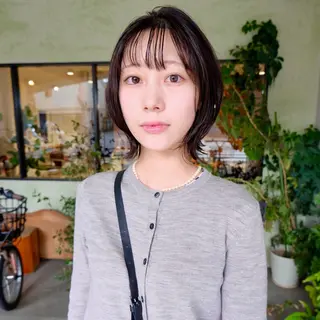ミディアム カラー なかがきはな/ボブ/ レイヤー/パーマのヘアスタイル