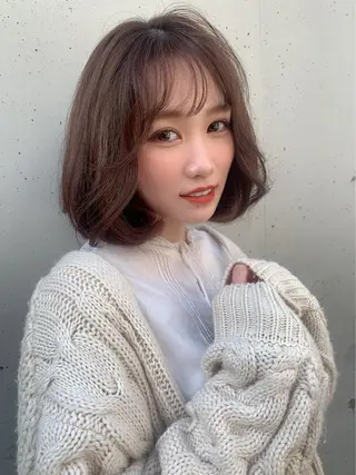 ミディアム カラー 透明感カラー✂︎ /縮毛矯正/YUKAのヘアスタイル