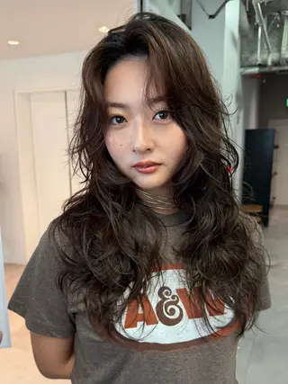 ロング パーマ 小田 晃瑛のヘアスタイル