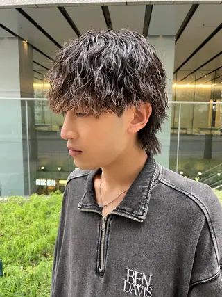 ショート カラー パーマ ヘアアレンジ メンズ 亀井隆汰/メンズ専門 パーマ/フェード可のヘアスタイル
