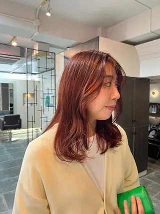 セミロング カラー ヘアアレンジ 恵比寿｜眠れる ヘッドスパchacoのヘアスタイル