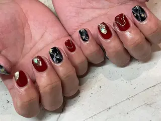 ネイル 韓国/ワンホン/長さ 出しつけ放題🎀のネイルデザイン