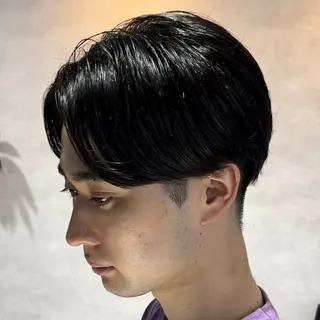 ショート カラー パーマ メンズ センターパート マスターかずまのヘアスタイル