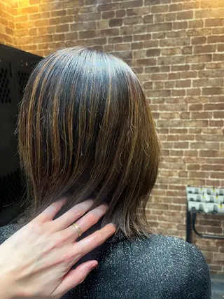 セミロング カラー パーマ ヘアアレンジ メンズ キッズ ネイル マツエク・マツパ アイブロウ 久木原 ゆりのヘアスタイル