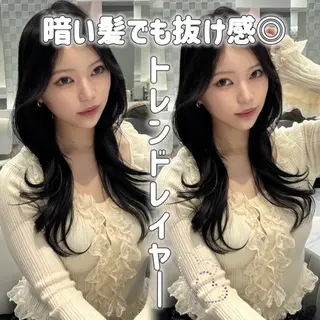 ロング カラー Ryo/ミルクティー /小顔ハイレイヤーのヘアスタイル