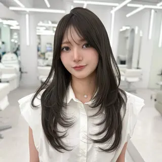 ロング カラー 韓国レイヤー× 顔まわり🕊️テルのヘアスタイル