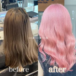 セミロング カラー ハイトーン特化💍 NØRN💍韓国のヘアスタイル