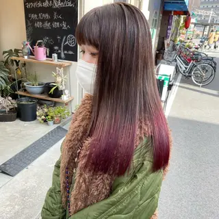 ロング カラー ウチダ ユウヤのヘアスタイル