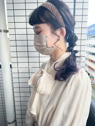 ロング カラー ヘアアレンジ カラーパティシエ facce🌼ikoのヘアスタイル