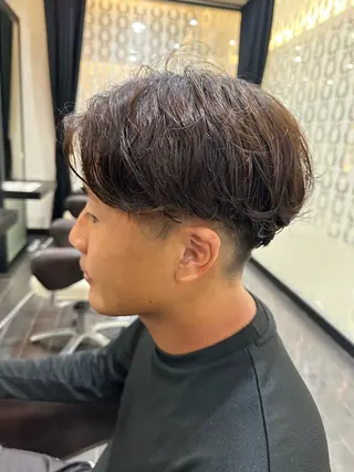 パーマ メンズ ナチュラルヘア 神田一瑳のヘアスタイル